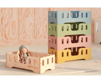 Łóżeczko dla lalek MINI TILA 2 Montessori Drewniane
