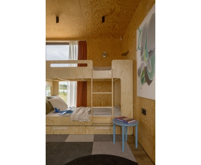 Łóżko piętrowe dla dzieci z szufladą i stelażem MIMI D Montessori Drewniane