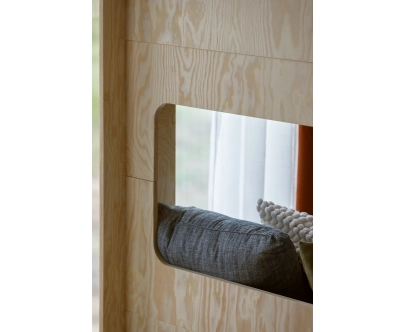 Łóżko piętrowe dla dzieci z szufladą i stelażem MIMI D Montessori Drewniane