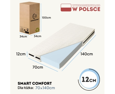 Materac piankowy dla dziecka 12 cm Średnia twardość (H2)