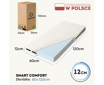 Zestaw Materac piankowy 12 cm i Prześcieradło dla dziecka Średnia twardość (H2)