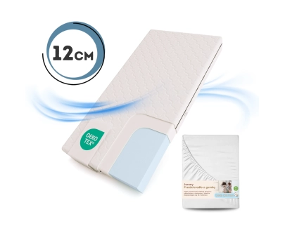 Zestaw Materac piankowy 12 cm i Prześcieradło dla dziecka Średnia twardość (H2)