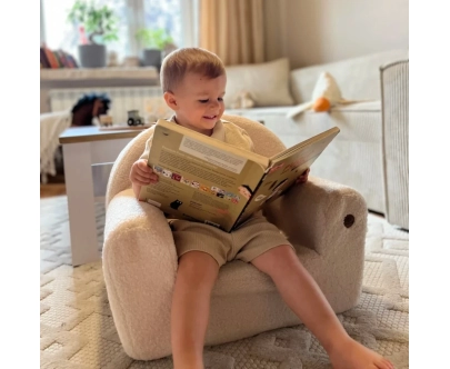 Fotelik dla dzieci piankowy BUBU Montessori Ecru