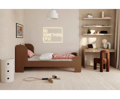 Łóżko dla dzieci i młodzieży z półką i stelażem FLOU Klasyczne Drewniane