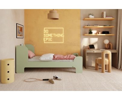 Łóżko dla dzieci i młodzieży z półką i stelażem FLOU Klasyczne Drewniane