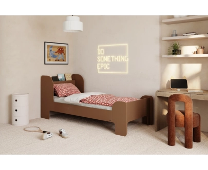 Łóżko dla dzieci i młodzieży z półką i stelażem FLOU Klasyczne Drewniane