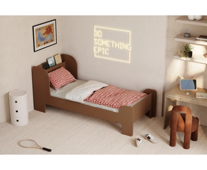 Łóżko dla dzieci i młodzieży z półką i stelażem FLOU Klasyczne Drewniane