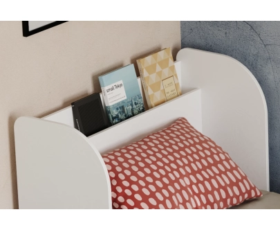 Łóżko dla dzieci i młodzieży z półką i stelażem FLOU Klasyczne Drewniane