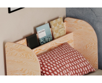 Łóżko dla dzieci i młodzieży z półką i stelażem FLOU Klasyczne Drewniane