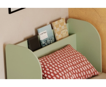 Łóżko dla dzieci i młodzieży z półką i stelażem FLOU Klasyczne Drewniane