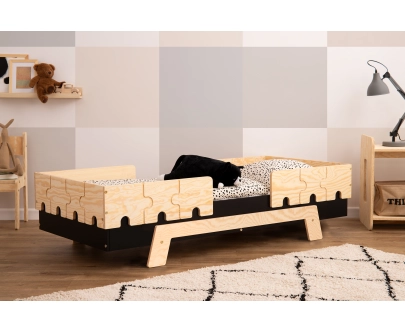 Barierka do łóżka dla dzieci PUZZLE Montessori Drewniana