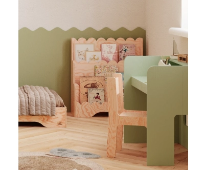 Regał na książki dla dzieci LULU Montessori Drewniany