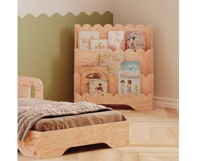 Regał na książki dla dzieci LULU Montessori Drewniany