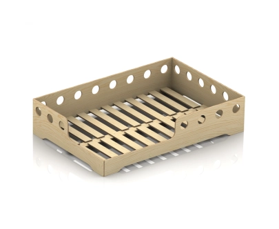 Łóżko pojedyncze dla dzieci z barierką i stelażem TILA 5 Montessori Drewniane