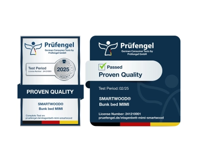 Łóżko piętrowe dla dzieci ze stelażem MIMI Montessori Drewniane