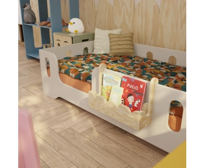 Zawieszana półka na książki dla dzieci LULI Montessori Drewniana