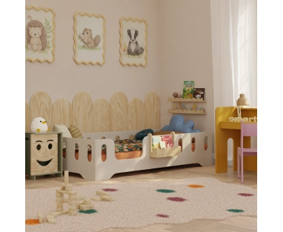 Zawieszana półka na książki dla dzieci LULI Montessori Drewniana