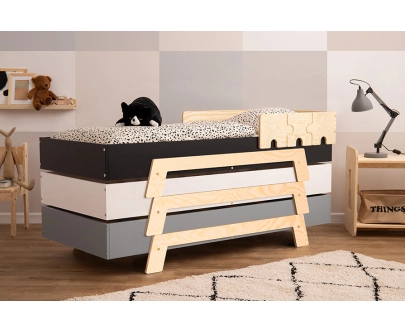 Barierka do łóżka dla dzieci PUZZLE Montessori Drewniana