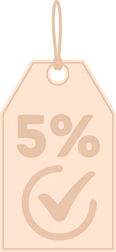 Ikona etykiety z rabatem 5%